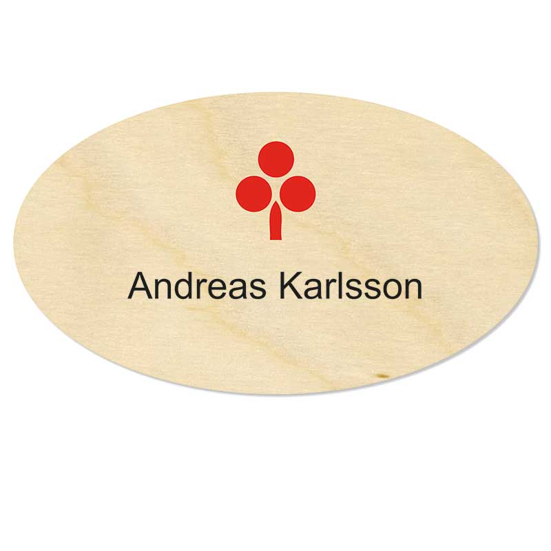 Name badge Timber Oval